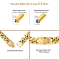 thumbnail image 2 of KRKC&CO 10mm Mens Cuban Link Bracelet, 18k Gold Plated Iced Out Zirconia Miami Thick Bracelet, Hip Hop Jewelry for Boys, 8in, 2 of 4