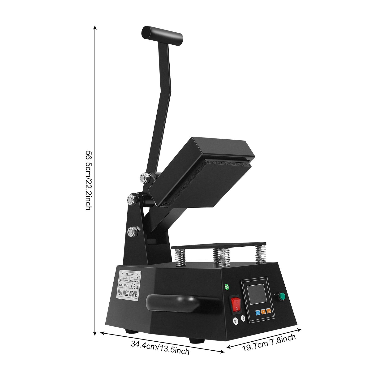 450W 110V Heat Press Machine for Transfer Stickers Labels Clothing Logo Printing 4.7x4.7in
