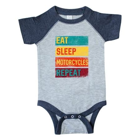 

Inktastic Eat Sleep Motorcycles Repeat Gift Baby Boy or Baby Girl Bodysuit