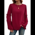 thumbnail image 1 of Blusas de Larga Acampanadas y Holgadas para Mujer, Otoño e Invierno 2025, Temperamentales, para Mujer Vino Tinto M, 1 of 10