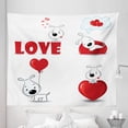 thumbnail image 1 of Animal Tapestry, Funny Dogs with Heart My Pet Best Friends Companions Ever House Animal Theme, Fabric Wall Hanging Decor for Bedroom Living Room Dorm, 5 Sizes, Red White, by Ambesonne, 1 of 1