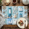 thumbnail image 4 of Coastal Nautical Placemats Set of 12, Beach Anchor Lighthouse Starfish Table Mats Washable Heat-Resistant Non-Slip Place Mats for Kitchen Dinner Table Indoor Outdoor Decor,13x19 Inch Blue, 4 of 9