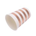 thumbnail image 3 of Vasos de papel para fiestas, vasos de papel a rayas de oro rosa, pajitas de calidad superior, 3 of 8