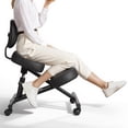 thumbnail image 1 of VEVOR Chaise Ergonomique à Genoux avec Dossier et Roues, Chaise de Posture Mobile en Forme de X avec Hauteur Réglable et Coussins en Mousse Épaisse, Noir, 1 of 9