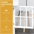 thumbnail image 2 of Rolling Kitchen Island with Storage, Kitchen Cart with Solid Wood Top, Glass Door Cabinet, Adjustable Shelf, Towel Rack, 2 Drawers for Dining Room, White, 2 of 6