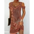 thumbnail image 2 of Robe de Soirée de Mode pour Femmes Été Élégante Robe Imprimée Florale Décontractée Dame A-Line Robe, 2 of 7