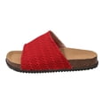 thumbnail image 5 of Rokment Cork Footbed Platform Slides Sandals for Women 2026 Summer Beach Vacation Comfortable Mesh Walking Flat Dress Slip on Slippers Wide Feet Red Size 6.5, 5 of 7