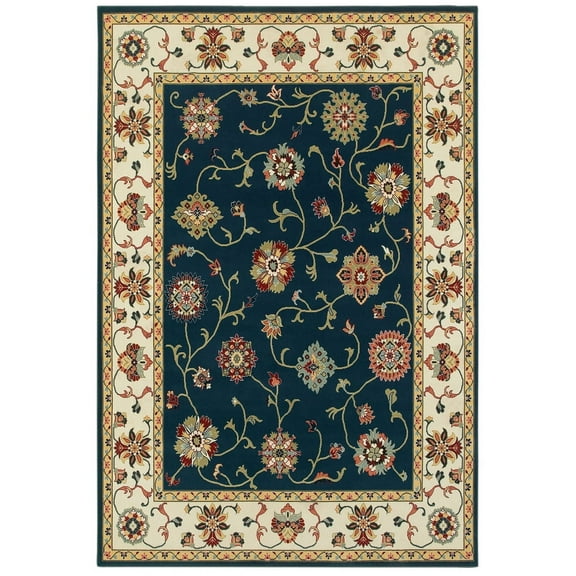 Oriental Weavers Kashan Indoor Rug Runner Area Rug Navy 2' 3" X 7' 6"