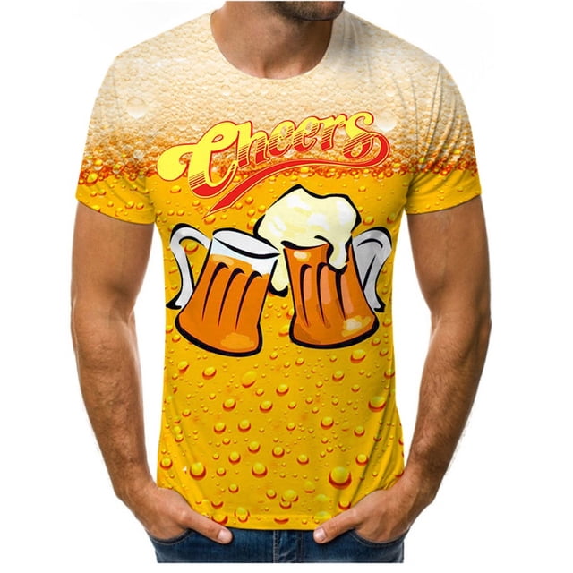 Camiseta Con Estampado De Festival De Cerveza Para Hombres Divertida Novedad O-Cuello Manga Corta Verano Unisex Moda Callejera Ropa Top