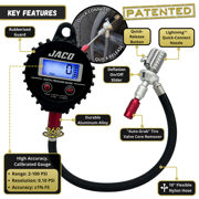 JACO Lightning RX4 Digital Tire Deflator with Gauge | Quick-Connect Rapid Air Down Tool for Off Road 4x4