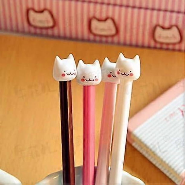 8-pack Black Gel Ink Pens Kawaii Girls Cat Pens Cute Kids Paper School Student Gift