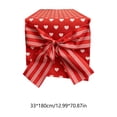 thumbnail image 3 of Christmas Table Flag Bows Heart Pattern Decorative Table Runner Tablecloth, Polyester, Red/Pink/Yellow/Purple, 180 x 38 cm, 1 pc, 3 of 6