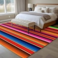 thumbnail image 4 of Mexican Style Area Rugs 5'x7', Washable Small Throw Rugs for Laundry Room Playroom, Colorful Mexico Stripes Orange Red Indoor Outdoor Rug Non-Slip Low Pile Carpet Runner Reversible Floor Mats, 4 of 8