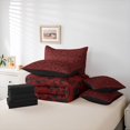 thumbnail image 6 of jejeloiu Bold Skull 7pcs Queen Bedding,Gothic Damask Bedding Comforter Set Queen For Adults,Red Black,Black Reversible, 6 of 7