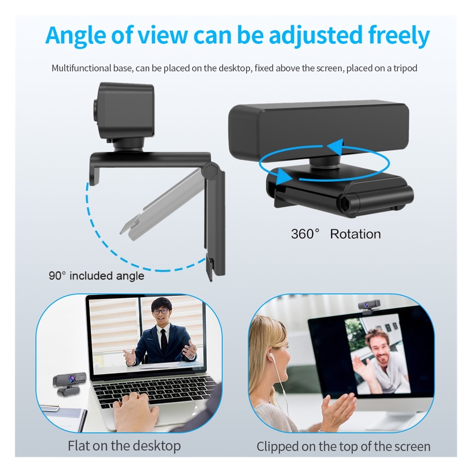 Webcam 1080p Webcam Cover Auto Focus Web Camera With Microphone Web Camera For Computer Video Calling For Conferencing, Live Streaming, Recording ,HD Video