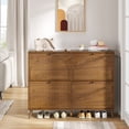 thumbnail image 5 of Oubayajia Shoe Cabinet with 4 Flip Drawers, Narrow Shoe Rack Cabinet, Freestanding Shoe Organizer for Entryway Hallway, 5 Sturdy Legs, Walnut, 5 of 8