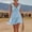 Light Blue, variant on Baby Doll Dresses Women Sleeveless V Neck Solid Mini Dress Ruffle Trim Tiered Hem Sundress Casual Summer Vacation Party Outfit