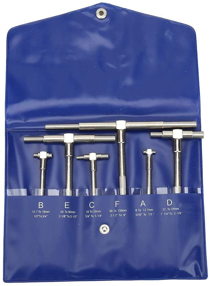 6Pcs Telescopic Gauge Set, Icroeter Easuring Tools, T Bore Hole - View #2