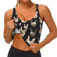thumbnail image 3 of Daiia Flowe Rooster Printed Women's Sports Bra, Breathable Activewear Bra with U-Back Design and Removable Pads, Comfortable and Supportive for Yoga, Workout-X-Large, 3 of 8