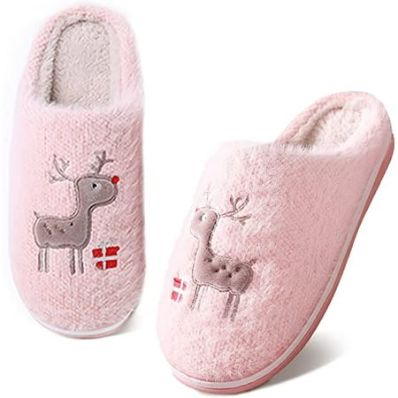 

Slippers for Women Fluffy Slippers with Memory Foam Closed toe Mens Slippers Anti-slip Sliders Indoor & Outdoor