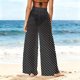 thumbnail image 4 of Pincandy Women See Through Sheer Mesh Pants Beach Swimsuit Bikini Bottom Cover up Party Club Elastic High Waist Wide Leg Pants, 4 of 7
