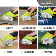 SnapFresh Cordless Electric Scissors, 4V Cardboard Cutter, Mini Cutter with a Replacement Blade/Charger, EC0601
