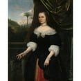 thumbnail image 2 of Daniel Vertangen 12x14 Black Ornate Wood Framed Double Matted Museum Art Print Titled: Portrait of Dina Lems, Wife of Jan Valckenburgh (C. 1660), 2 of 5