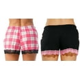 thumbnail image 2 of Just Love Womans Pajamas Shorts - PJs - Sleepwear (Pack of 2) (Pink Plaid - Black Solid (Pack of 2), 2X), 2 of 2