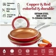 thumbnail image 2 of Gotham Steel Diamond Nonstick Frying Pan Set Piece 8" 10 12" Skillets Ceramic Cooking Pan Induction Oven Safe Red Copper, 2 of 6