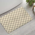 thumbnail image 2 of Beige Gray Checkerboard Checkered Pattern Bathroom Rugs Mat,Non Slip Microfiber Bathroom Rug,Rubber Backing,Soft Bathroom Mats for Bathroom Floor,Tub and Shower,17x27in(43x68cm), 2 of 5