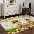 thumbnail image 4 of Spring Area Rugs Collection 4'x6', Bicycles Botanical Sunflowers Leaves Butterfly Non Slip Indoor Rectangle Throw Runner Rug Floor Mat Carpet for Living Room Dining Table Bedroom Nursery, 4 of 9