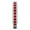 thumbnail image 4 of 1.44 ctw Wedding Band for Women - 14K White Gold Simulated Ruby Stackable Eternity Ring, 4 of 6