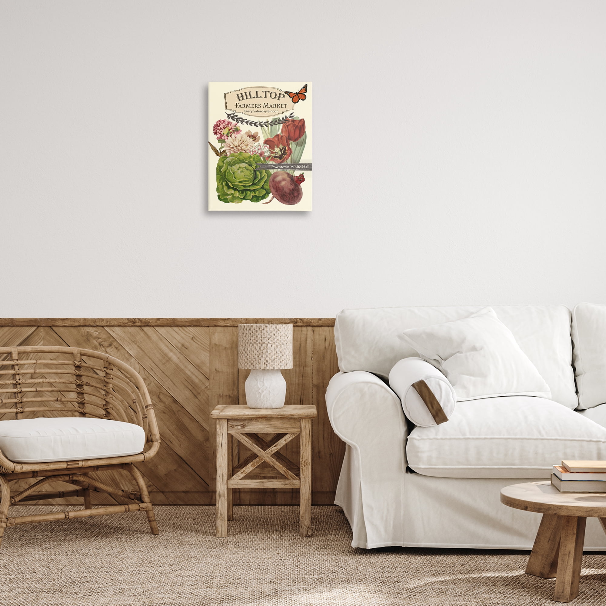 Stupell Industries Rustic Farmers Market Goods Plants & Flowers Painting Wrapped Canvas Art Print Wall Art, 16 x 20