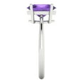thumbnail image 3 of Solitaire Engagement Ring for Women - 2.5ct Natural Amethyst in 18K White Gold Promise Ring, 3 of 6
