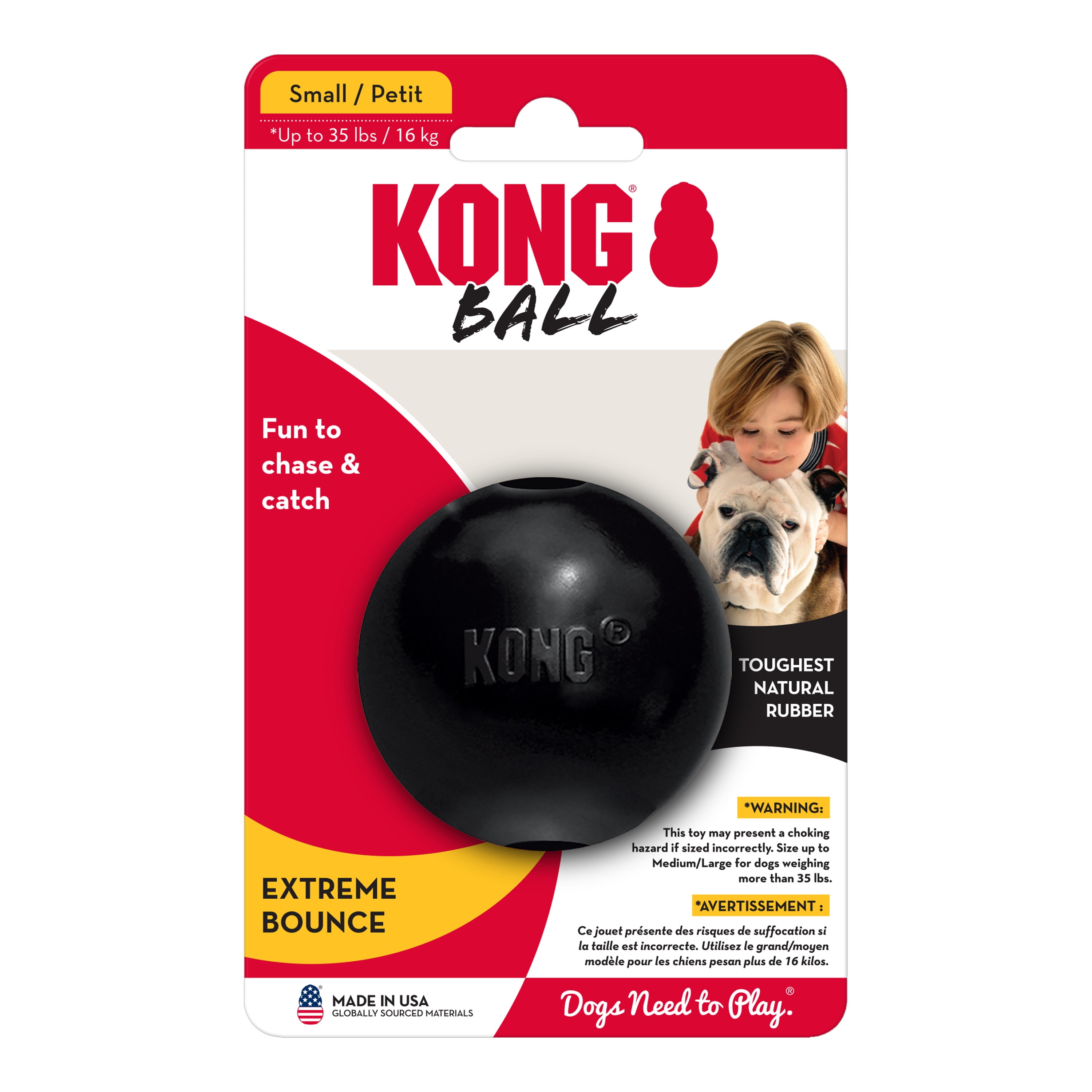 KONG® Extreme Ball Puncture Resistant Dog Toy for Power Chewers, Small, for Dogs Up to 20 lbs