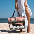 thumbnail image 6 of Pofeuu Black Cat Pink Bathroom Print Beach Bag,Waterproof Sandproof Beach Tote Bag, Large Capacity Foldable Beach Bags for Women, 6 of 7