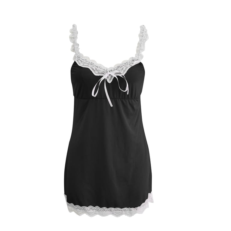 black underwear white dress DISKEBUISS Slip for Women Bamboo Viscose Spaghetti Strap Nightgowns Sleep Chemise S Lay flat to dry