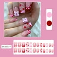 thumbnail image 5 of 24pcs Sweet Pink Solid Color Glue on Nails Set for Women Girls,Short Square Fake Nails Acrylic Shine Glossy Press on Nails for Office Daily Wedding,Full Nail Wrap Gift for Valentine's Holiday, 5 of 6