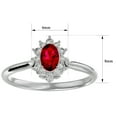 thumbnail image 5 of SuperJeweler 2/3 Carat Oval Shape Created Ruby and Halo Diamond Ring In Sterling Silver For Women, 5 of 6