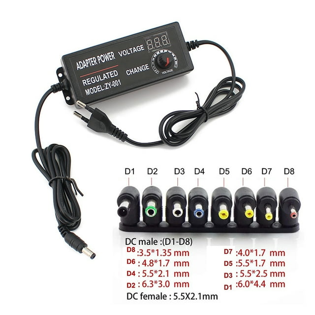 Adaptateur Réglable CA C.c. 12 V, Alimentation d'Écran à DEL 220 V vers 3 V 5 V 9 V 12 V 24 V 36 V avec Prise C.c., Fiche