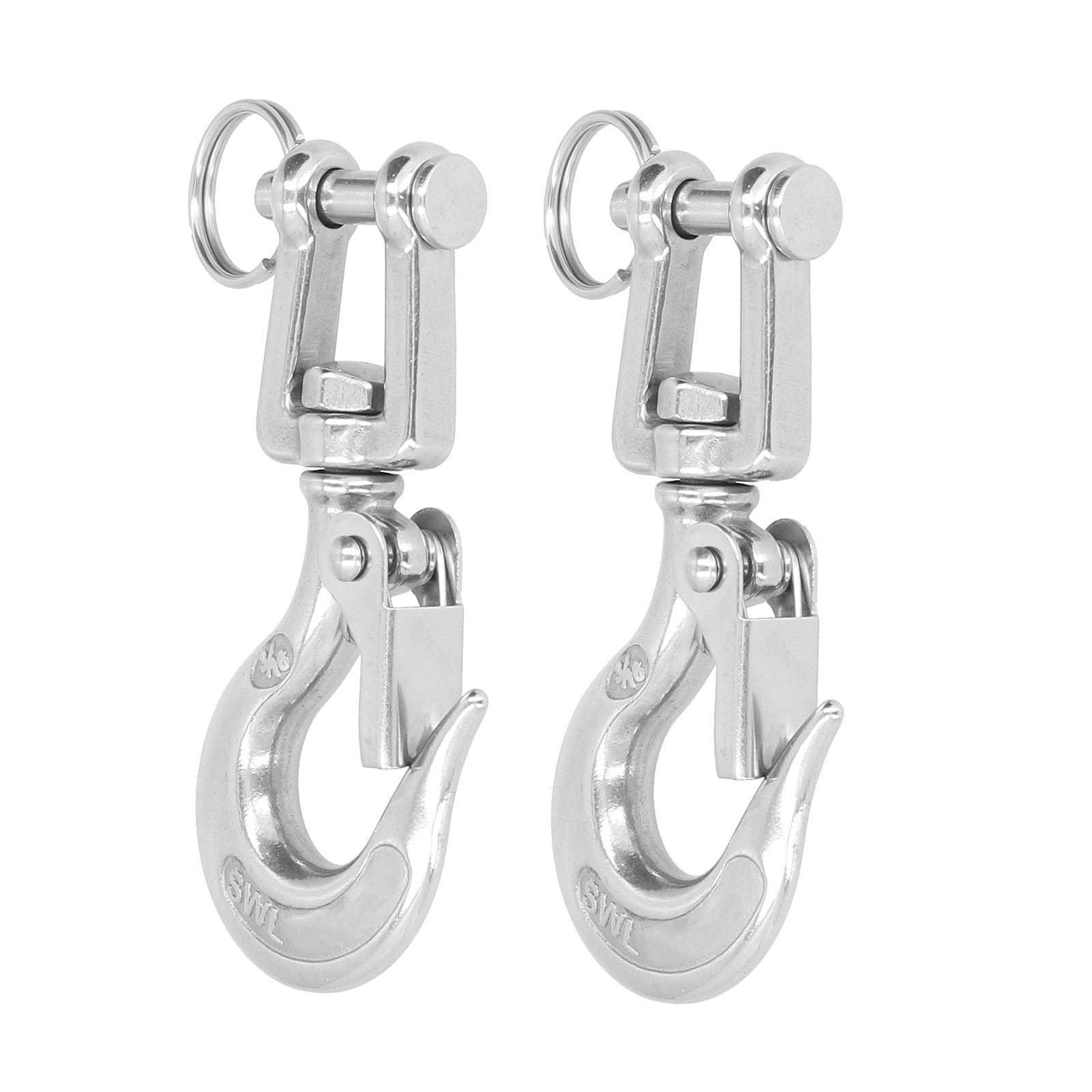 Slip Hooks, 304 Stainless Steel 360° Rotation Lifting Clevis Hook For