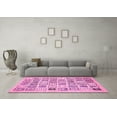 thumbnail image 3 of Ahgly Company Indoor Round Abstract Pink Modern Area Rugs, 3' Round, 3 of 4