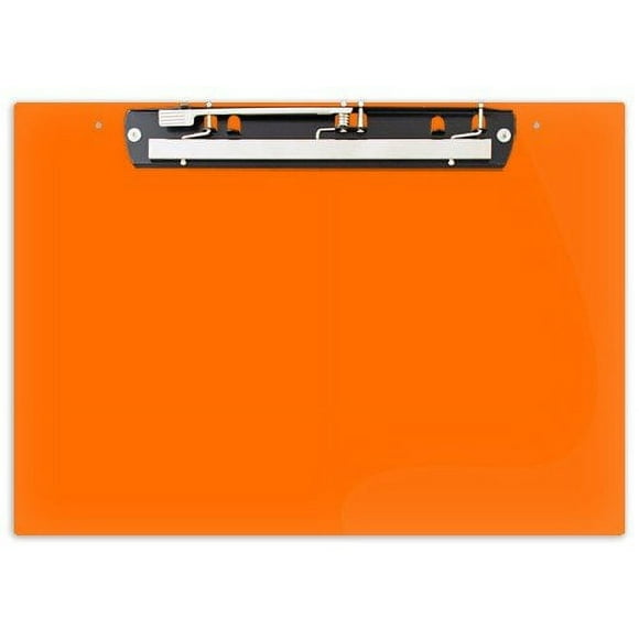 17x11 Clipboard Acrylic with 11"" Lever Operated Hinge Clip (Orange)