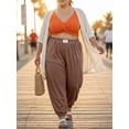 thumbnail image 6 of Gleelist Women's Plus Size Tapered Pants High Waist Soft Lounge Pants with Elastic Cuff Ankle With Pockets (XL-5XL), 6 of 6