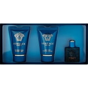 VERSACE EROS 5 ml EDT Mens Splash mini Cologne + 25 ml after shave & gel SET