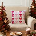 thumbnail image 4 of AuroraX Cute Throw Pillows 18x18 inch,Aesthetic Pink Bow Shaped Holiday Throw Pillow with Inserts,Home Valentines Day Farmhouse Bedroom Decor Gifts for Women Men, 4 of 7