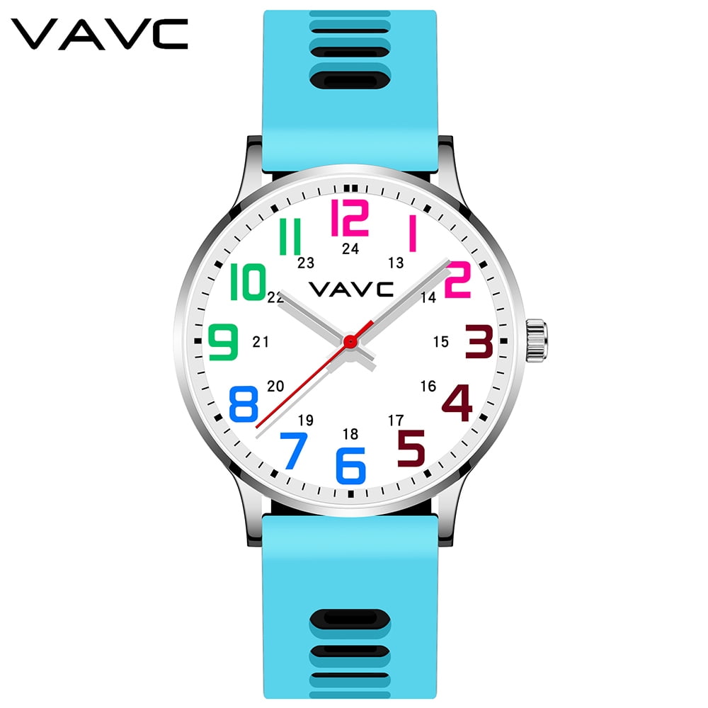 VAVC Nurse Watch Women with Big Dial 40mm 2 Color Silicone Band for