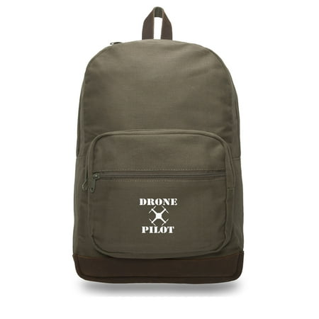 Drone Pilot Canvas Teardrop Backpack with Leather Bottom