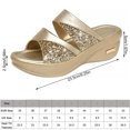 thumbnail image 2 of Sandalias de cuña de tacón grueso, verano, playa, caminar, punta abierta, diseño, zapatilla de cuña, dorado, talla 37 1 par seitruly AP1213-12, 2 of 7