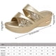 thumbnail image 2 of Sandalias de cuña de tacón grueso, verano, playa, caminar, punta abierta, diseño, zapatilla de cuña, dorado, talla 37 1 par Scienceny AP1213-12, 2 of 7